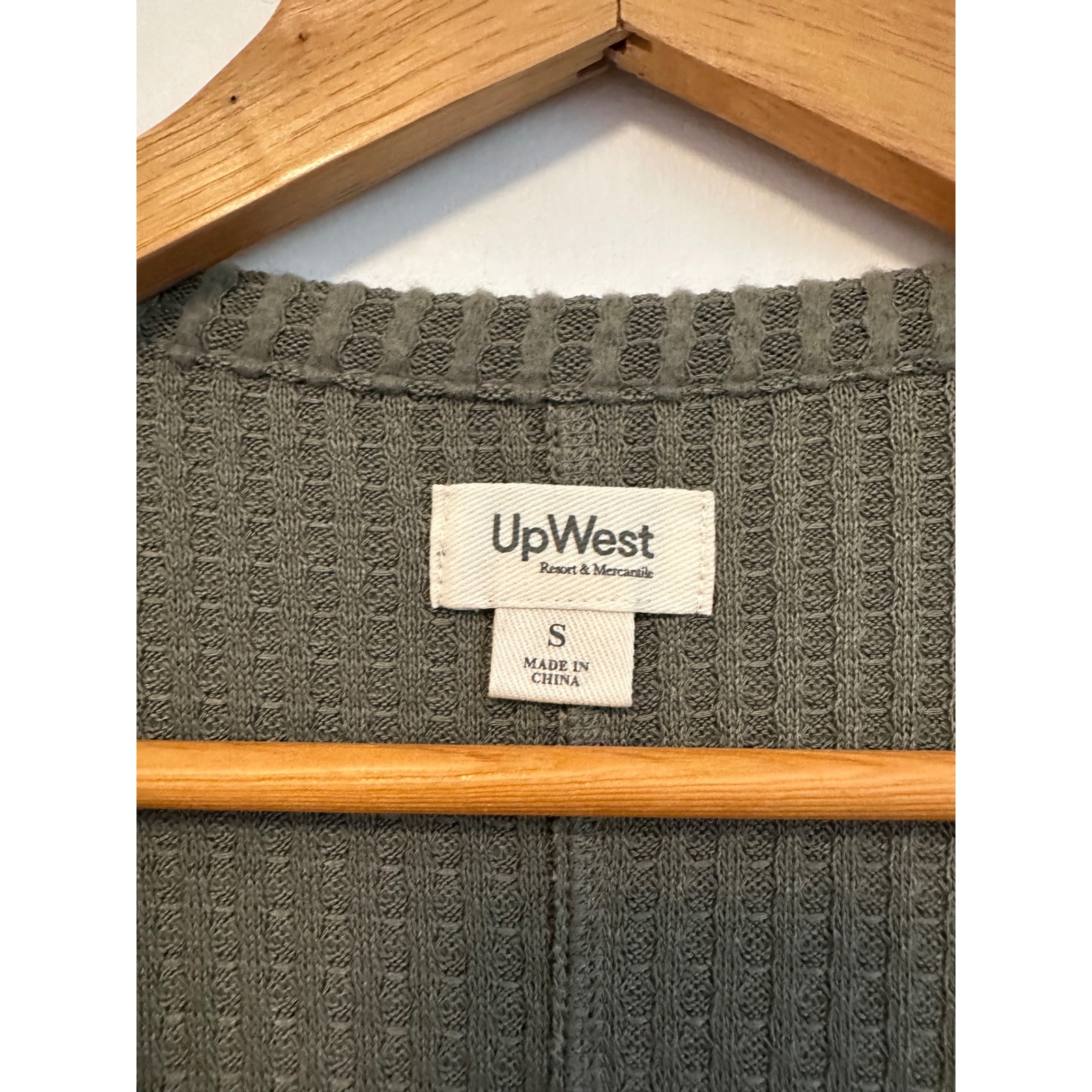 Nwt Upwest Olive Green Waffle Knit Babydoll Mini Dress With Pockets | Size Small — image 3 of 8